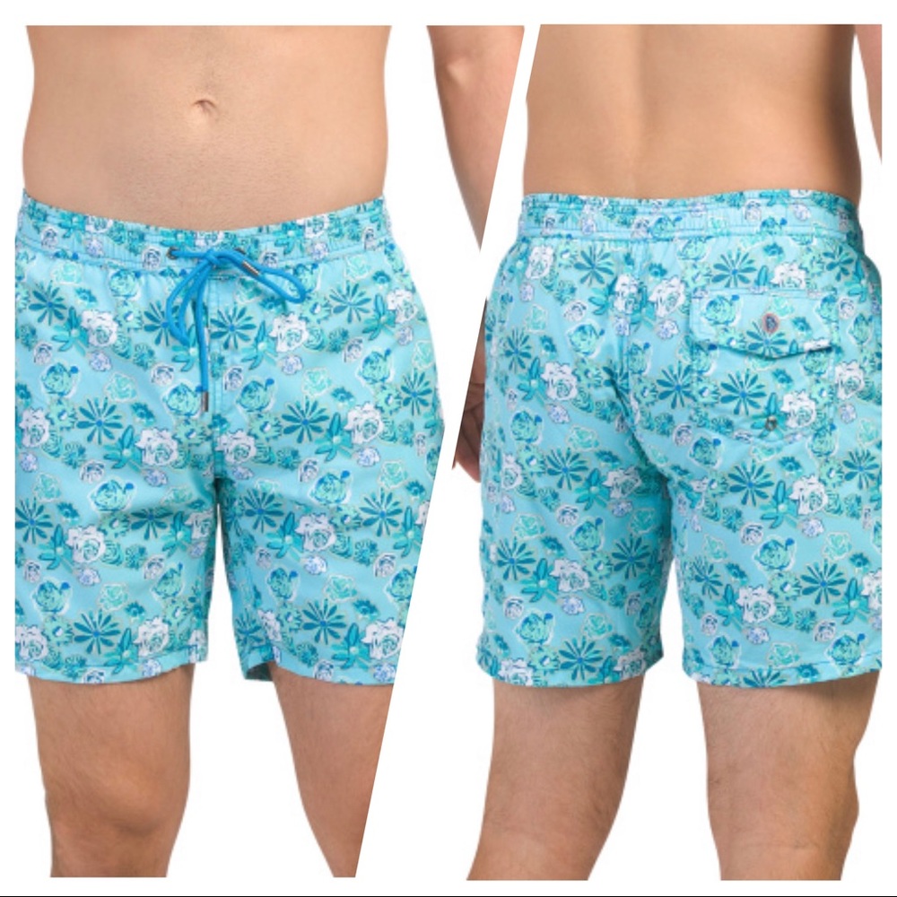NWT Men’s Mr. Swim Daisy Roses Swim Trunks Size L